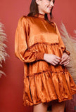 Rustic Satin Babydoll Dress