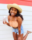 Coral Lettuce Crop Top