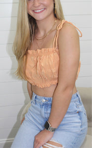 Coral Lettuce Crop Top