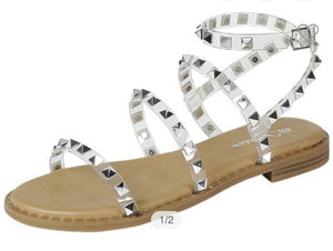 Clear Studded Sandals