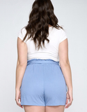 Denim Twill Belted Shorts