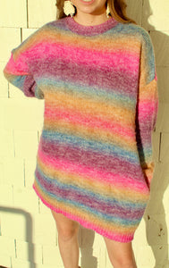 Knitty Rainbow Sweater Dress