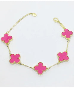 Pink Clover Bracelet