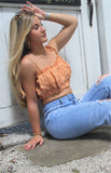 Coral Lettuce Crop Top